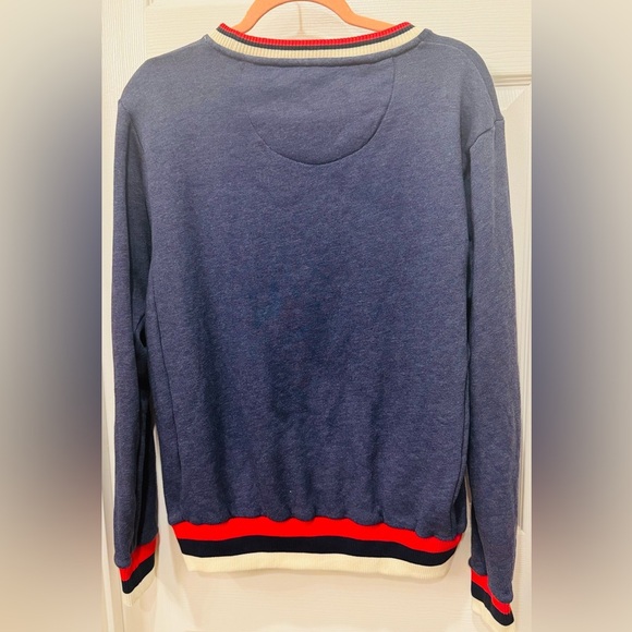 Varsity Pickle Crew Neck Sweater with Red and Cream Accents - Picture 5 of 5